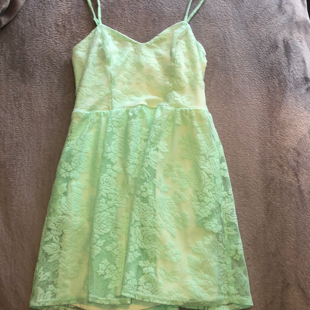 Lace Floral Mint Dress!